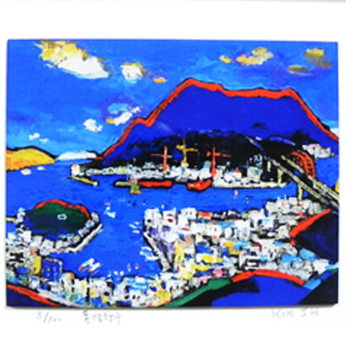 통영항구(타일판화)