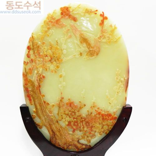 매화와새(옥조각)